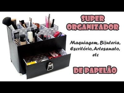 Organizador com Caixa De Sapato e Papelão (ARTESANATO, DIY, RECICLAGEM)
