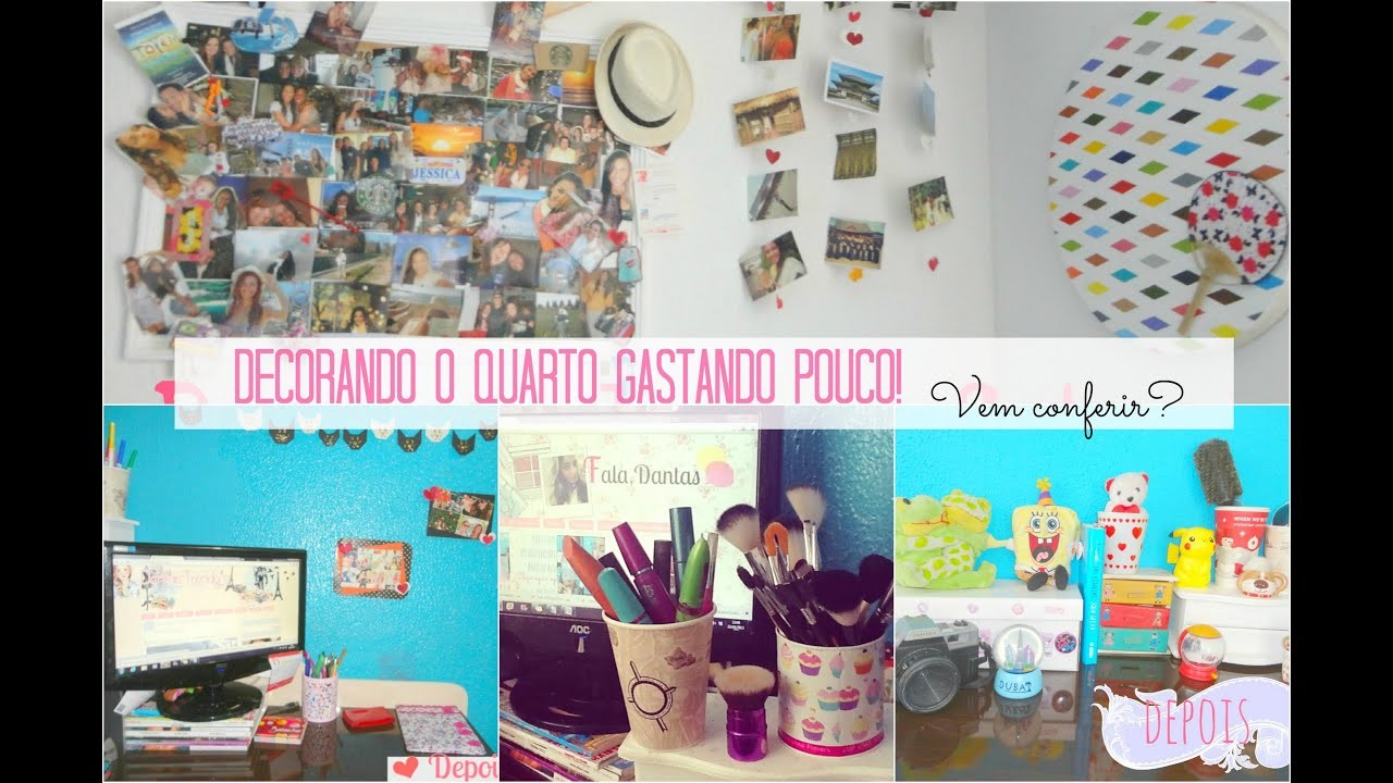 Como decorei meu QUARTO PEQUENO GASTANDO POUCO