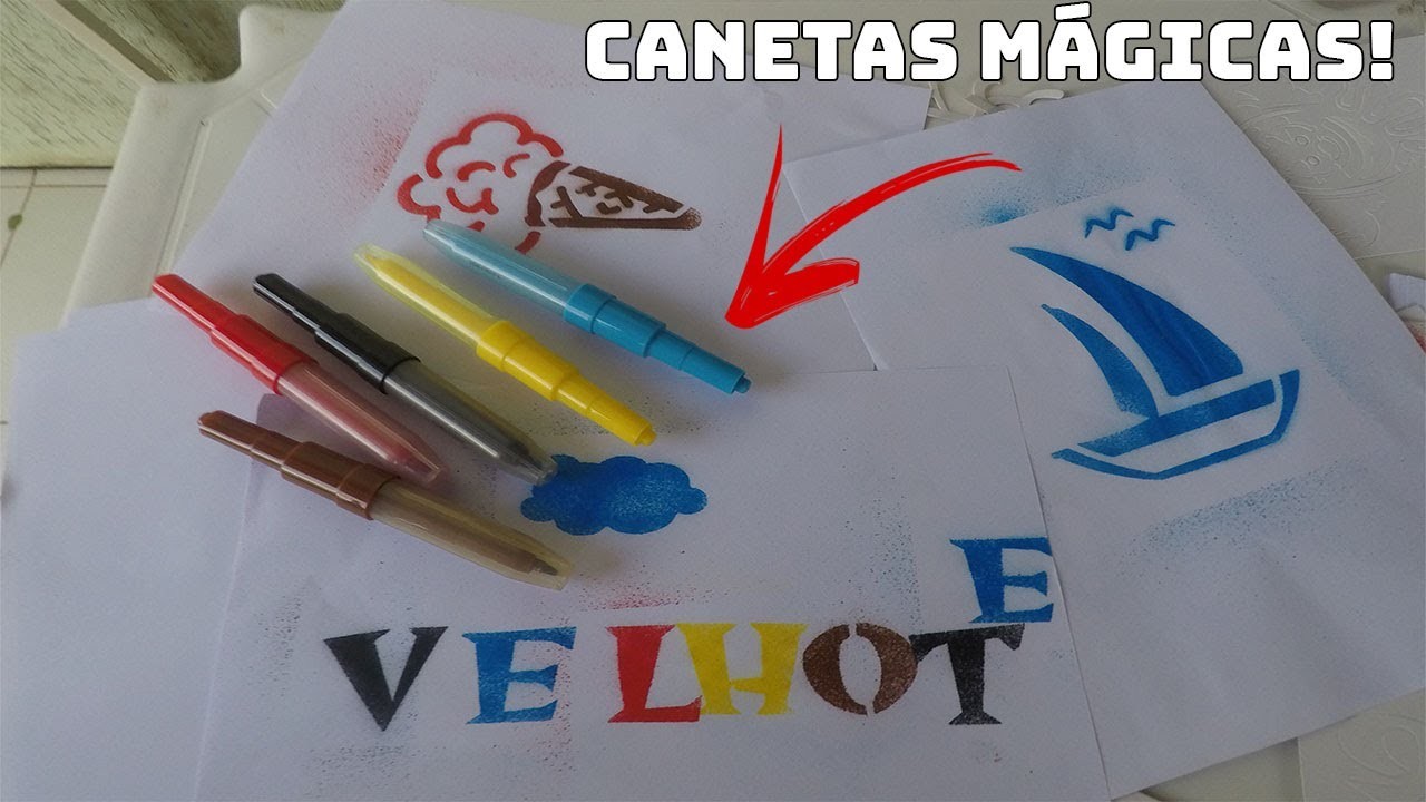 CANETAS MÁGICAS: BASTA SOPRAR QUE ELAS COLOREM OS DESENHOS!