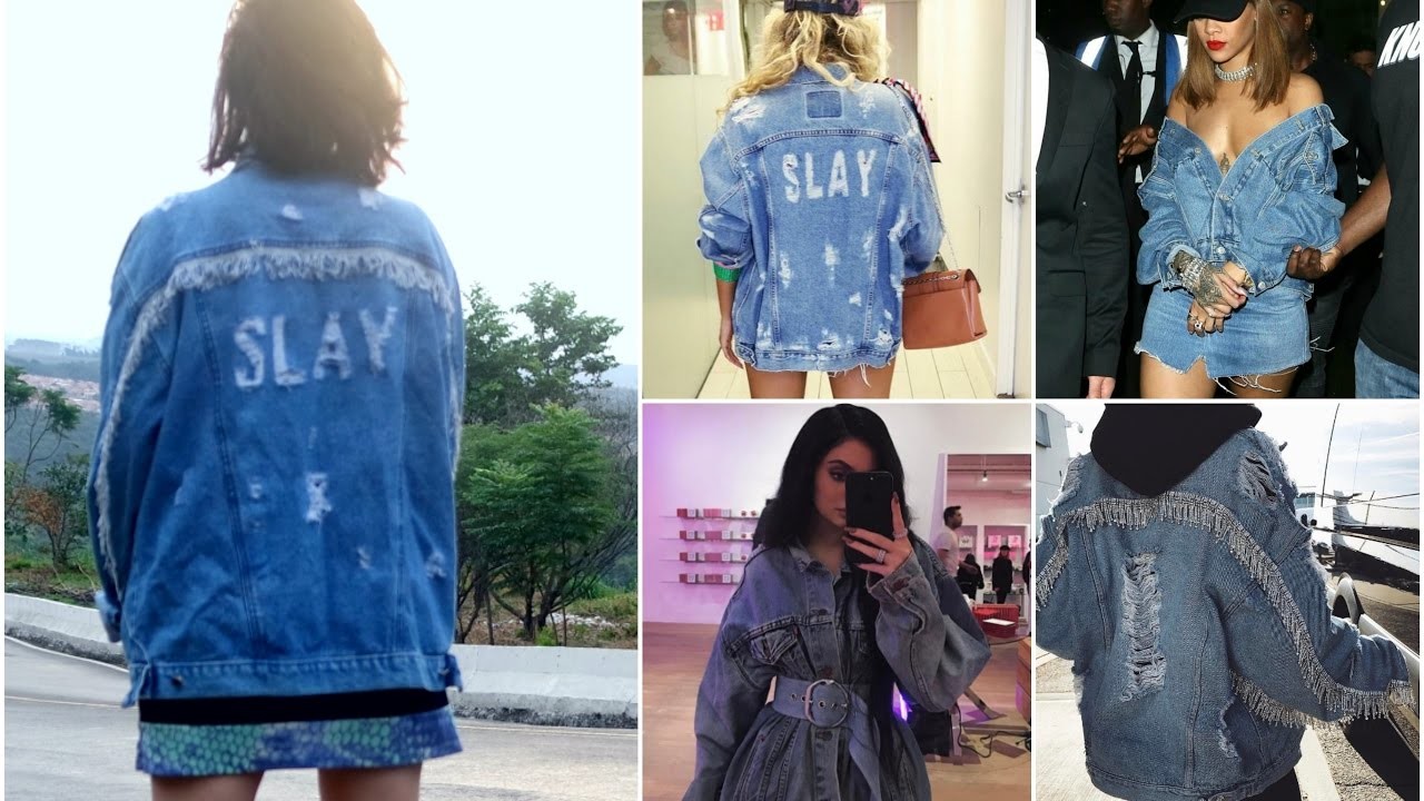Como fazer Jaqueta Jeans Destroyed| Baddie Looks inspirados Beyoncé, Rihanna e Kylie Jenner