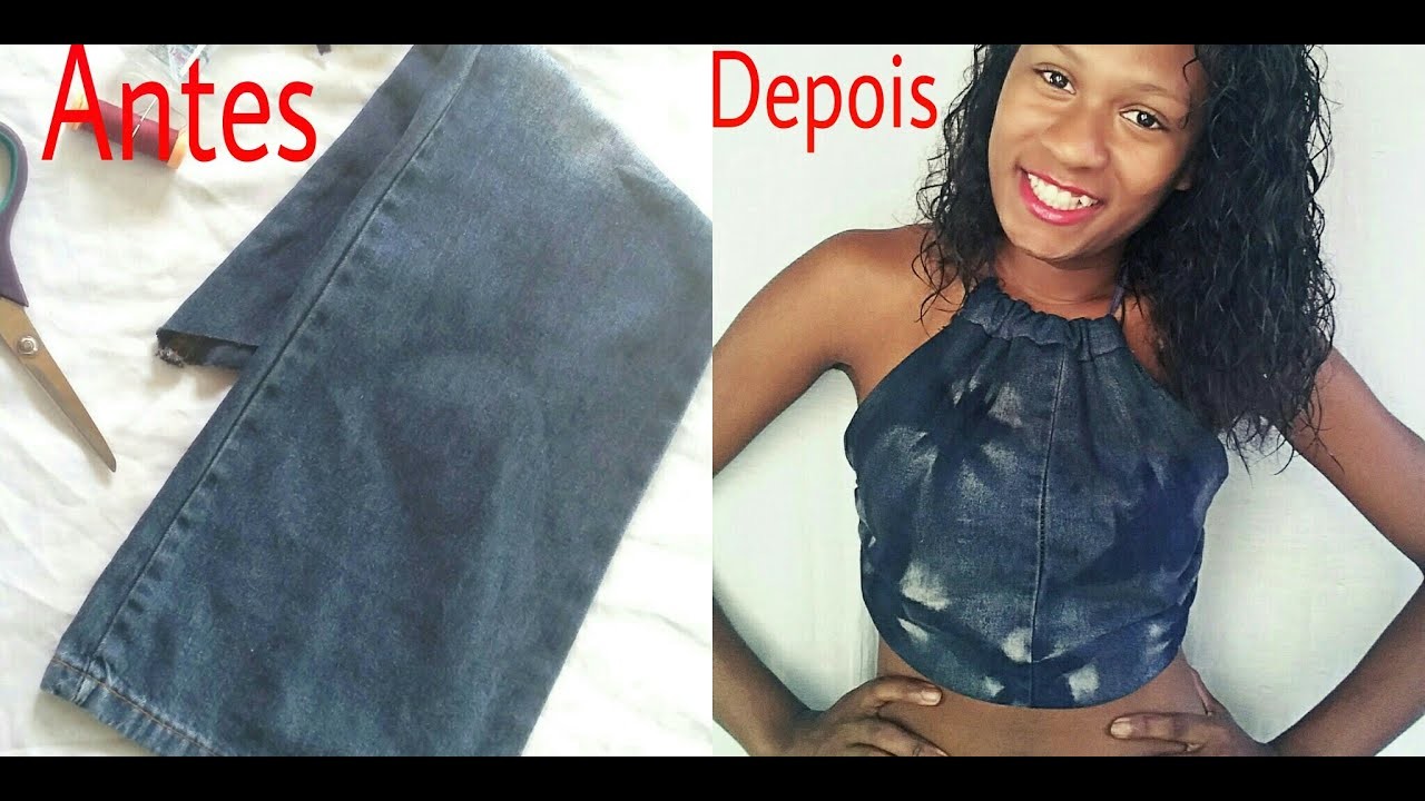Diy- Cropped Jeans Feito Com Pernas de Calça