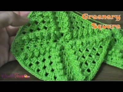 Greenery Square - Versão Destras - Professora Ivy (Crochê Tricô)