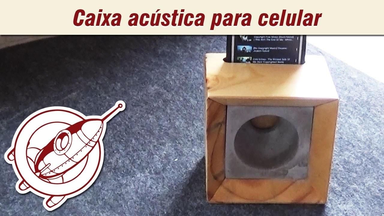Marcenaria Criativa - Como fazer caixa de som para celular em madeira e cimento
