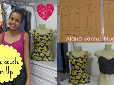 Molde decote Pin Up Alana Santos Blogger