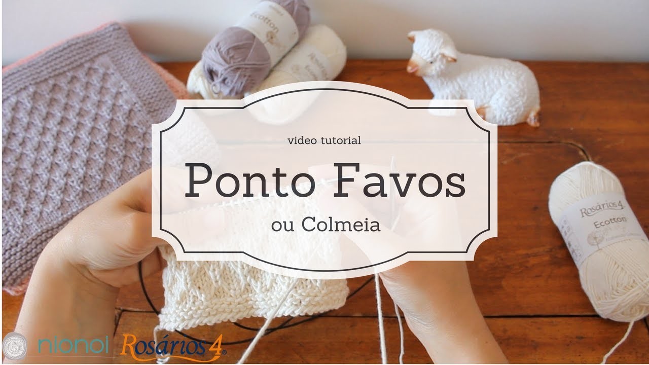 Pontos de Tricot - Ponto Favos ou Colmeia (mock honeycomb stitch)