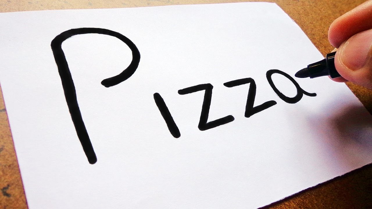 ????COMO Transformar a Palavra "PIZZA" em uma Pizza???? , TRUQUES EM DESENHO