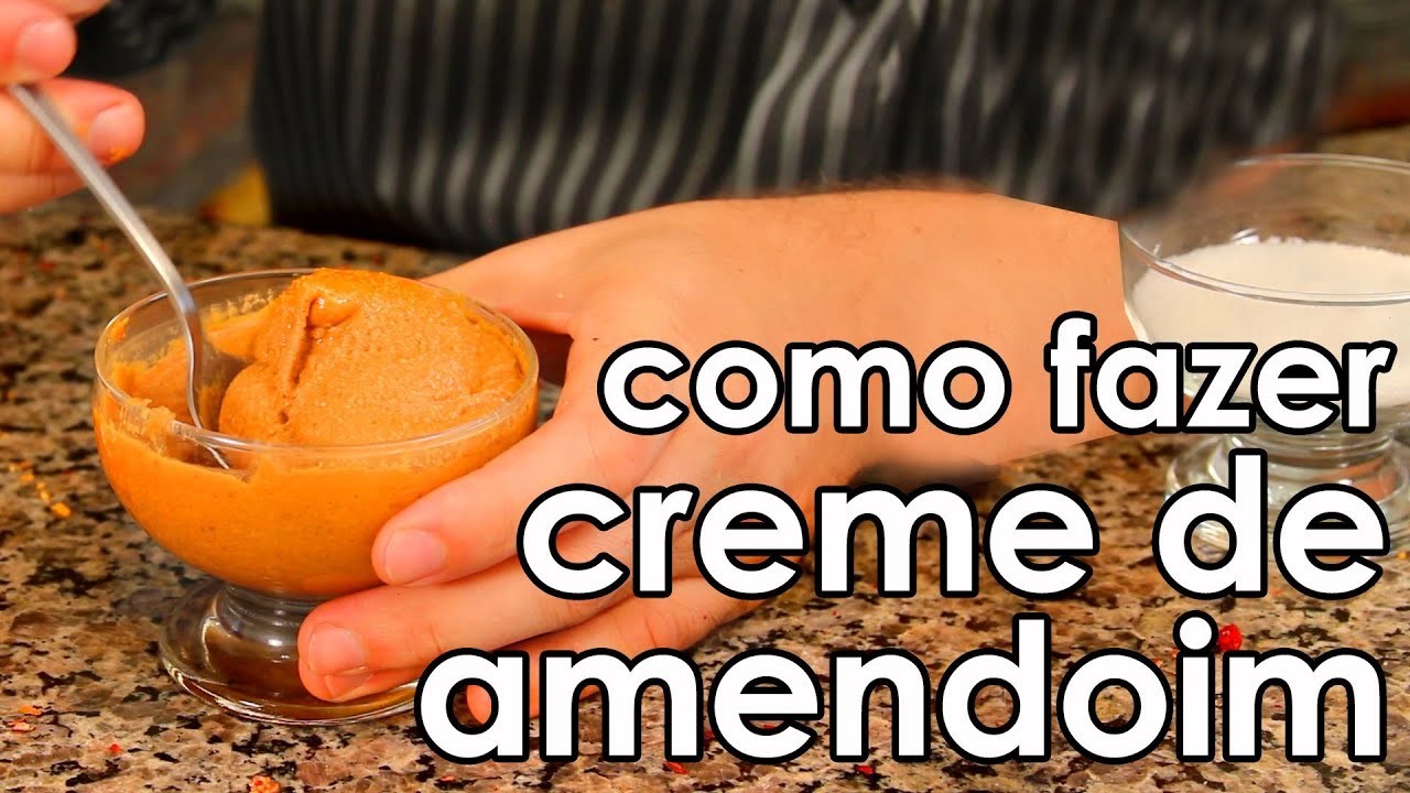 CREME DE AMENDOIM (receita FÁCIL) - How to Make Homemade Peanut Butter