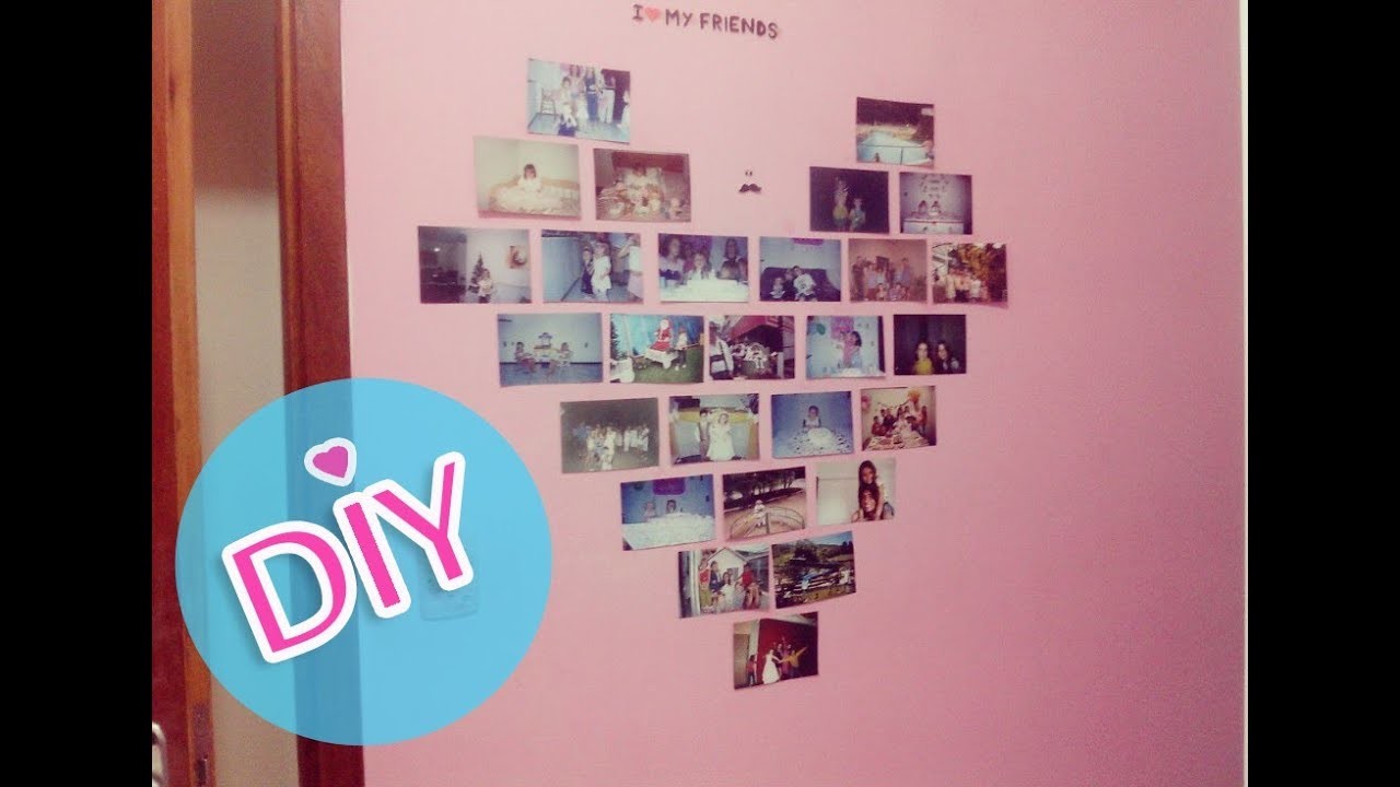 Decoração de quartos: Como fazer colagem de fotos na parede em formato de coração