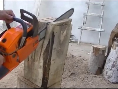 Usando a motosserra para fazer pequenos móveis | DIY - Log Stool #3
