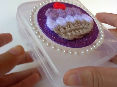 Cupcake de crochê para aplicação simples, fácil e rápido