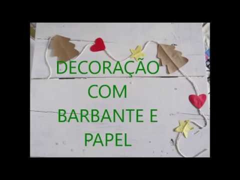 DECORAÇÃO DE NATAL COM BARBANTE E PAPEL (MUITO FÁCIL) - Por: Perdida Entre Contos