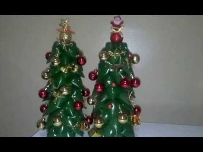 DIY.árvore de Natal de garrafa Pet