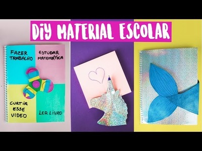 DIY MATERIAL ESCOLAR: Caderno FIDGET SPINNER, Caderno Sereia e Caneta Unicórnio! #AMIGASYOUTUBERS