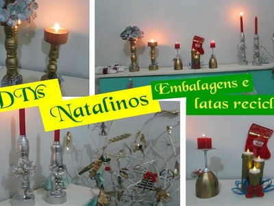 DIYs Natalinos ???? Castiçais ???? RECICLANDO EMBALAGENS DE IOGURTE