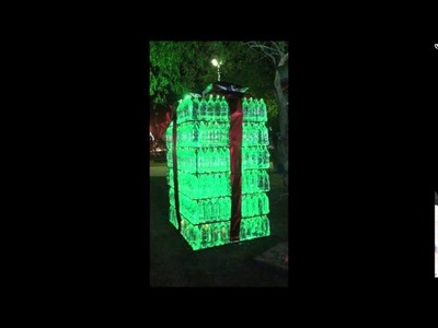 Montagem de Natal - Fibras óticas FASA aplicadas em garrafas PET - Arq. Heloísa Titan