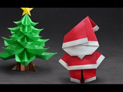 Origami: Mini Papai Noel -  Instruções em português PT BR