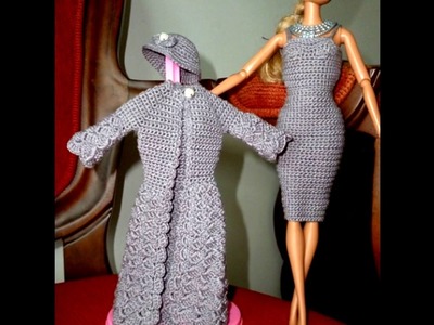 Crochê Para Barbie - Vestido Com Decote Profundo e Casaco Por Pecunia Milliom