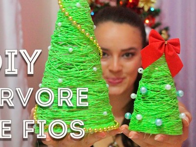 DECORAÇÃO DE NATAL - Árvore DIY - com cola e barbante