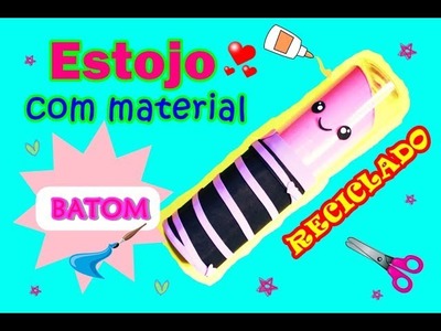 Diy estojo kawaii  batom kawaii #voltaasaulas Back to school (Lipstick pencil case)