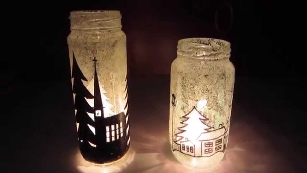 Enfeite de Natal: Iluminação de Natal com potes de vidro