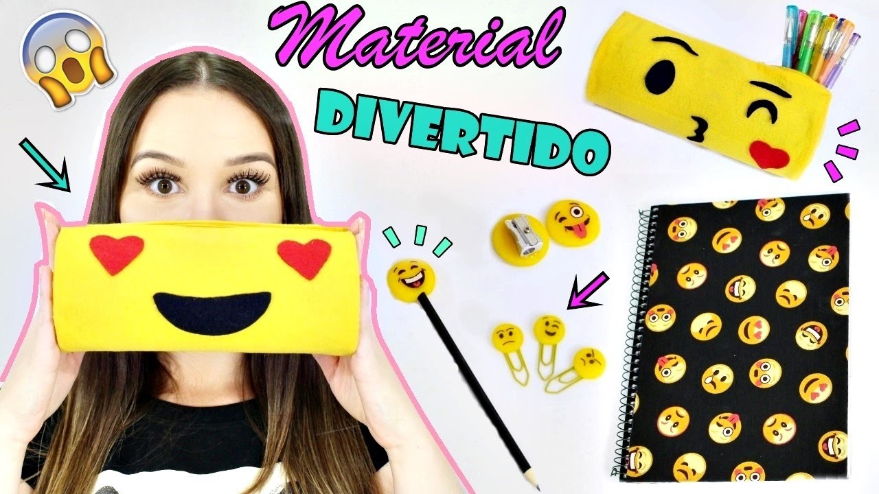 MATERIAL ESCOLAR DIVERTIDO - EMOJI #voltasAsAulas2017