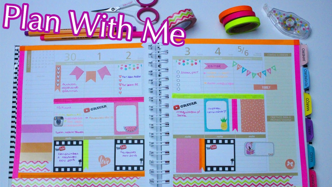 Plan With Me | Decorando o Planner ♥ - Por Jéssica Freitas