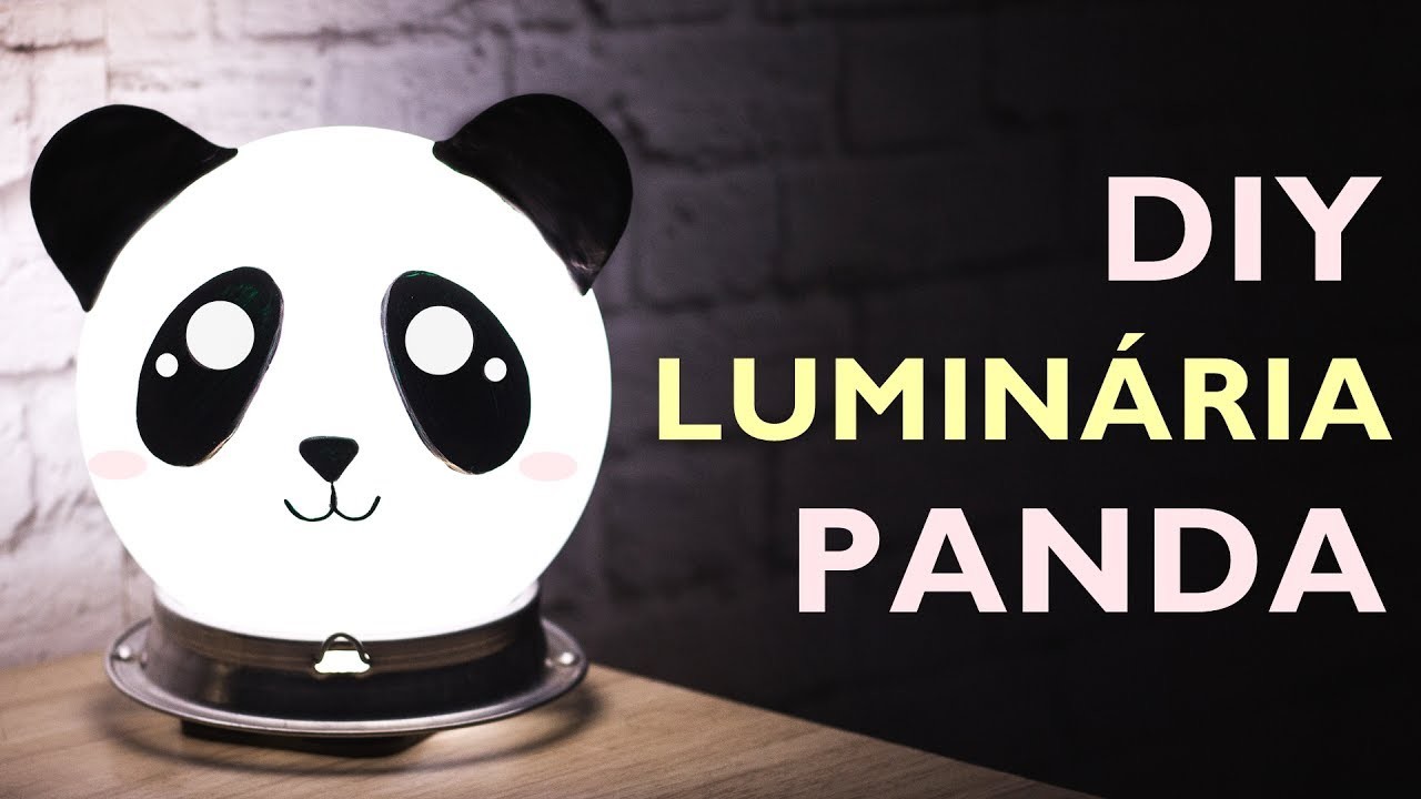 DIY Luminária PANDA KAWAII - Decoração de quarto kawaii - Panda light.