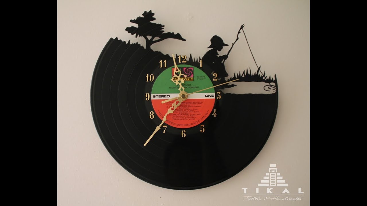 Hand Carved Vinyl Record Clock (How it´s made) RELOJ DE DISCO DE VINILO New link on description.