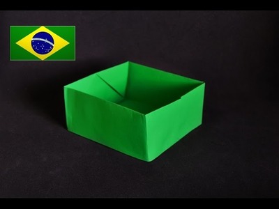 Origami  Caixa de papel com folha A4  - Instruções em português PT BR