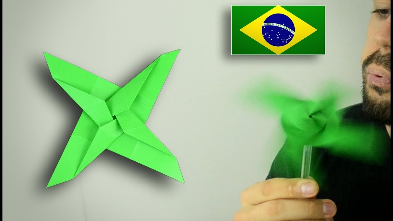 Origami: Catavento Shuriken - Instruções em Português BR