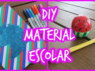 Volta às aulas - DIY: Caderno de unicórnio e apontador melancia