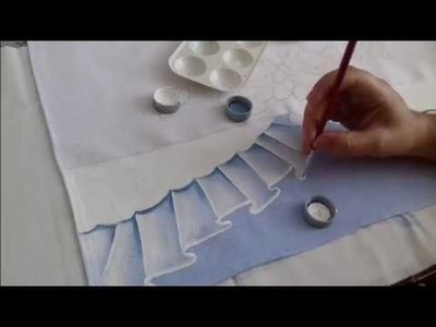 Pintura em Tecido. Aprenda pintar Barrado Falso.