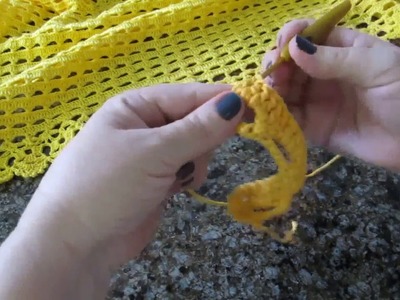 Ponto de crochê bolero amarelo