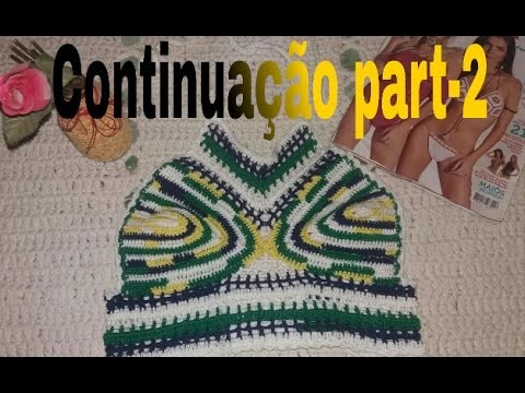 Top Cropped Colorido em Crochê  (2°parte)