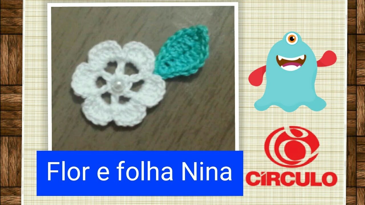 Versão destros: Flor e folha Nina em Crochê # Elisa Crochê