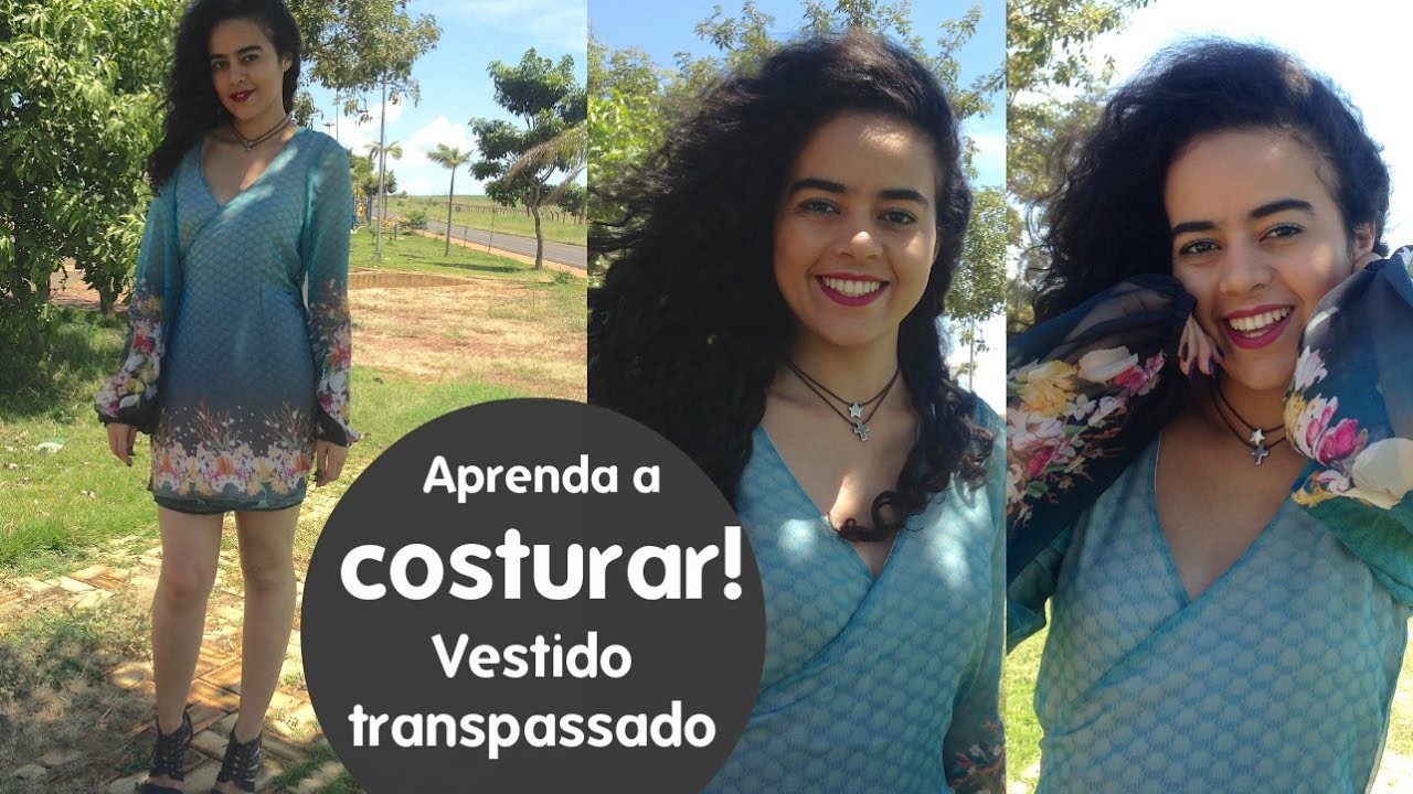 Aula 19 Vestido social transpassado  ENVELOPE Alana Santos Blogger