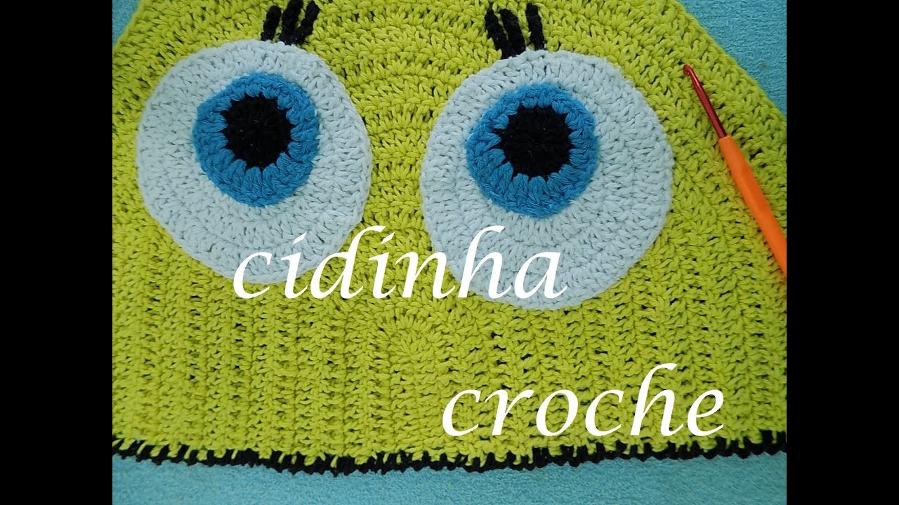 Cidinha Croche : Jogo De Banheiro Em Croche - Bob Esponja-Parte Interna Do Vaso- Tutorial Completo