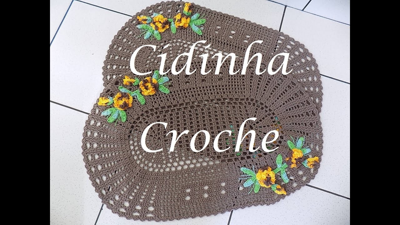 Cidinha Croche : Jogo De Tapetes Em Croche Para Porta - Tayna- Passo A Passo- Parte 3.4
