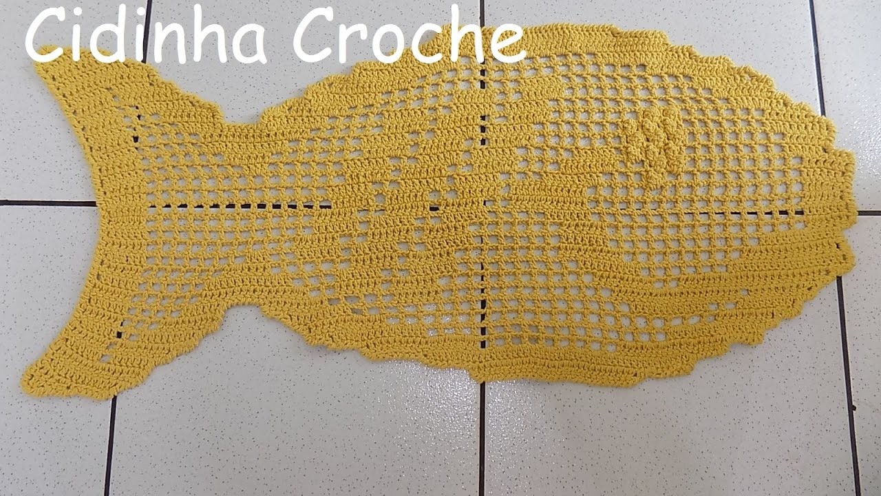 Cidinha Croche : Tapete Em Croche Peixe -Passo A Passo Parte-3.4