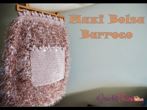 Maxi Bolsa Barroco - Versão Destras - Professora Ivy (Crochê Tricô)