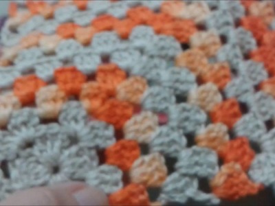 Quadrado de crochê colorido (Trabalho completo)