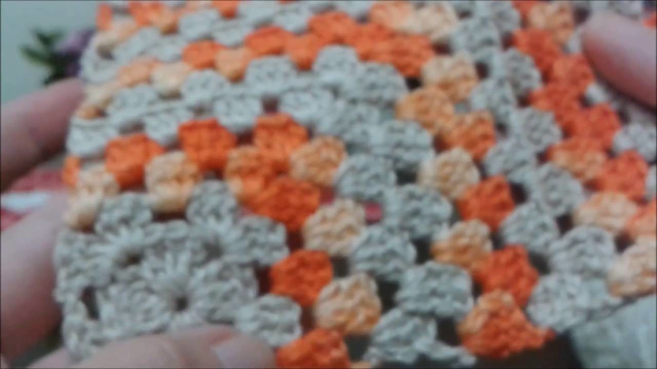 Quadrado de crochê colorido (Trabalho completo)
