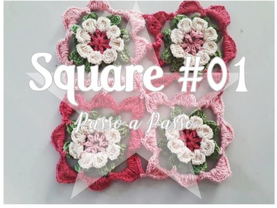 Square Crochê #01 square floral crochê