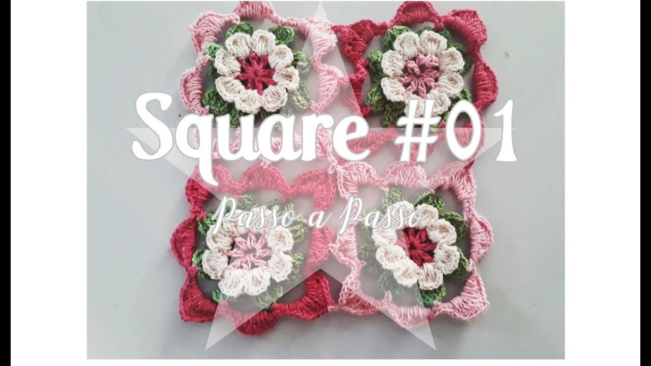 Square Crochê #01 square floral crochê