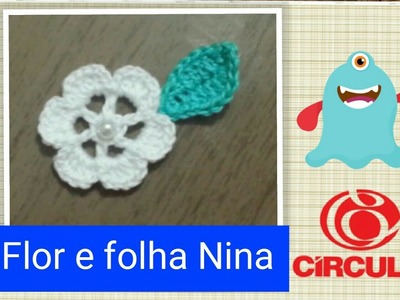 Versão canhotos: Flor e folha Nina em Crochê # Elisa Crochê