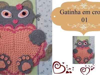 Aprenda a Maneira Fácil de fazer Gatinha com Coração em Crochê - 01 - Cristina Coelho Alves