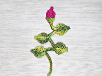 Folhas e Botão de crochê para Aplicação