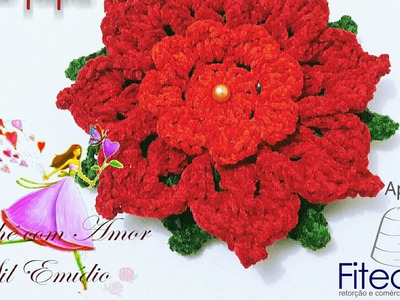 Aprenda a fazer a Flor Veludo flor de crochê para tapetes