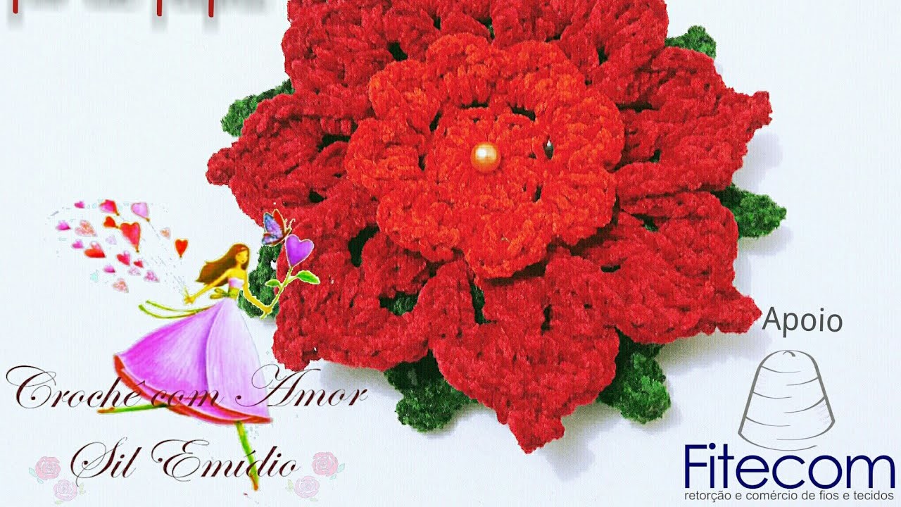 Aprenda a fazer a Flor Veludo flor de crochê para tapetes