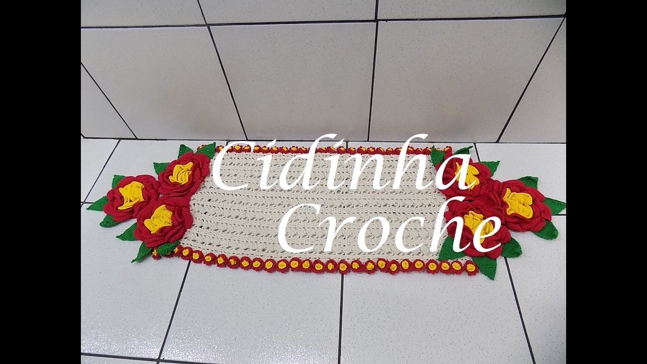 Cidinha Croche : Caminho De Mesa Em Croche Rosas Natal - Parte 3